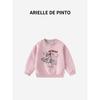 French Arielle De Pinto Girls' Spring and Autumn Cartoon Round-Neck Pullover Sweatshirt Fashionable Long-Sleeved Top