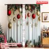 2D Flat Printing 2pcs Merry Christmas Popular Curtains Christmas6 Versatile 100% Polyester Without Electricity Versatile for New