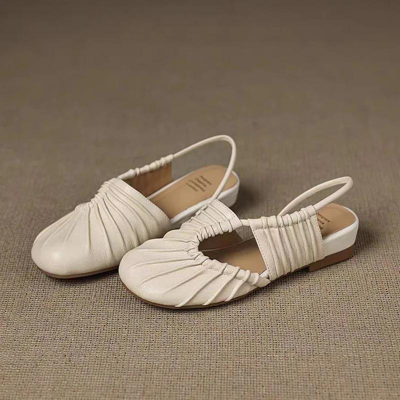 Fashion Women Flats Sandals Casual Leather Shoes Summer New Woman Slippers 2025 Brand Dress Shoes Sport Sneaker Walking Mujer Slides