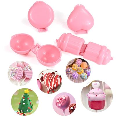 4Pcs/set Round Heart Cupcake Shape Lollipop Mold Plastic Cookies Cakes Pudding Mould Cake Decorating Tools Kitchen Supplies