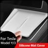 Ultra-Thin Wireless Charging Pad [Unobstructed Charging] Protective Silicone Mat Cover For Tesla Model Y/YL Juniper Model 3
