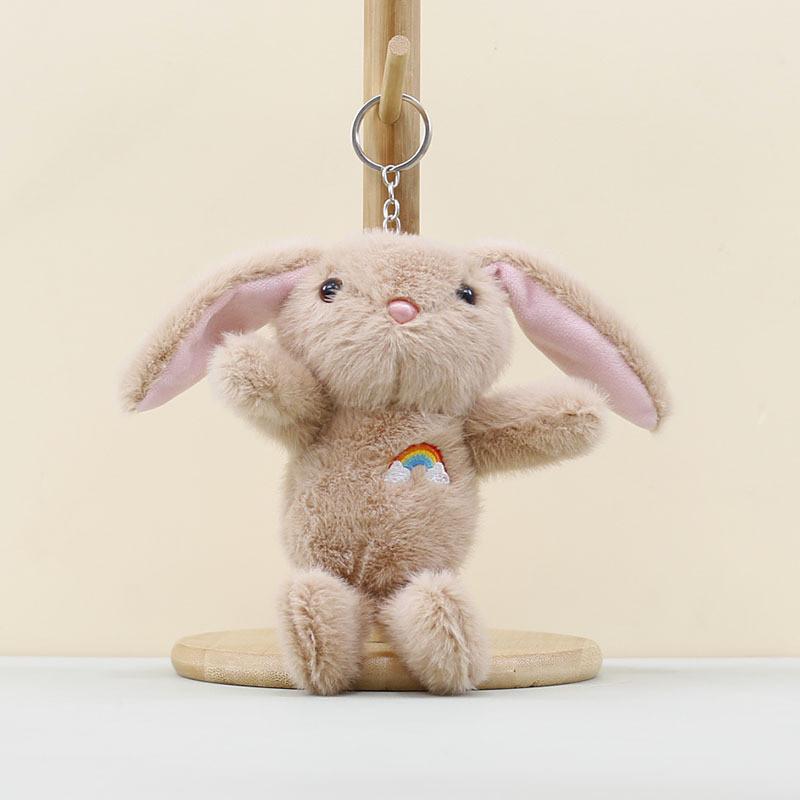 Rainbow Eared Long Rabbit Keyring Soft Stuffed Toy For Kids And Teens Cotton Pp