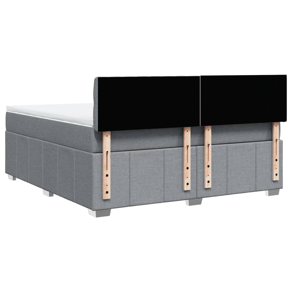 Vidaxl Letto Continentale Con Materasso, Grigio Chiaro, Tessuto, 180X200Cm