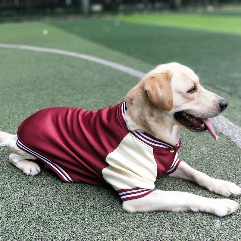 

M~7XL Warm Big Dog Baseball Suit Medium Large Dogs Autumn Winter Clothing Golden Retriever Labrador Dog Sweater Thick Style M вино красного