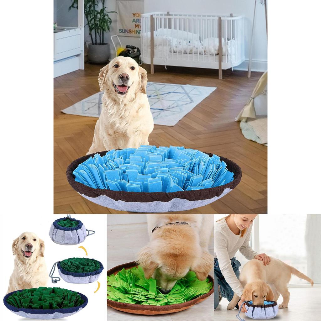 Pet Feeding Snuffle Mat For Dogs Felt Anti-choke Food Dispensing Toy In Pink