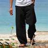 2023 Men's Hip Hop Breathable Cotton Linen Slimming Beach Pants