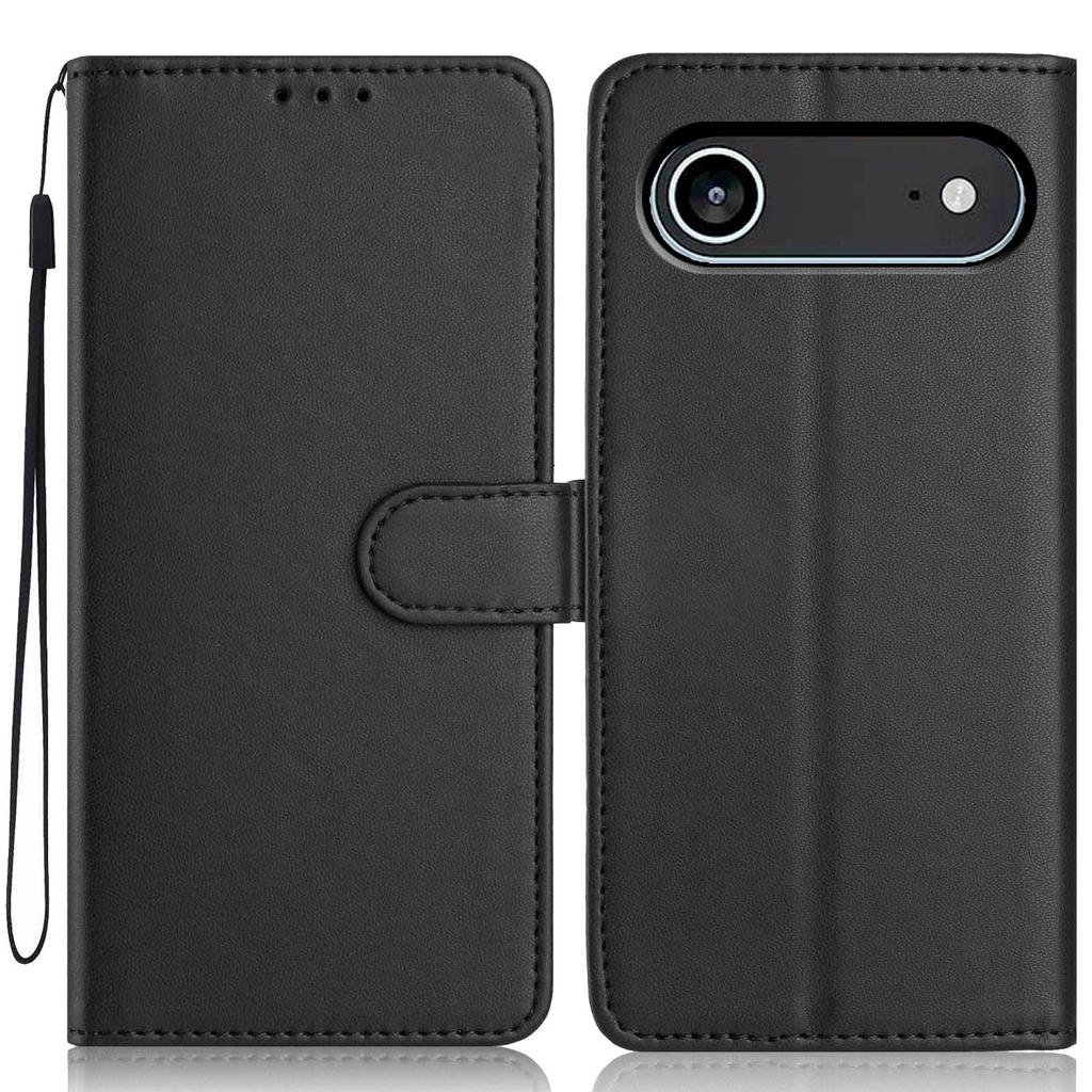 For iPhone 16 Pro Max Kickstand Case Bi-fold Card Bag PU Leather Coated TPU Cover Compatible with