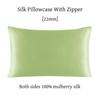 22 Momme Silk Zipper Pillowcase 1pc 100% Nature Mulberry Silk Muticolor Pillow Case For Healthy Standard Queen King