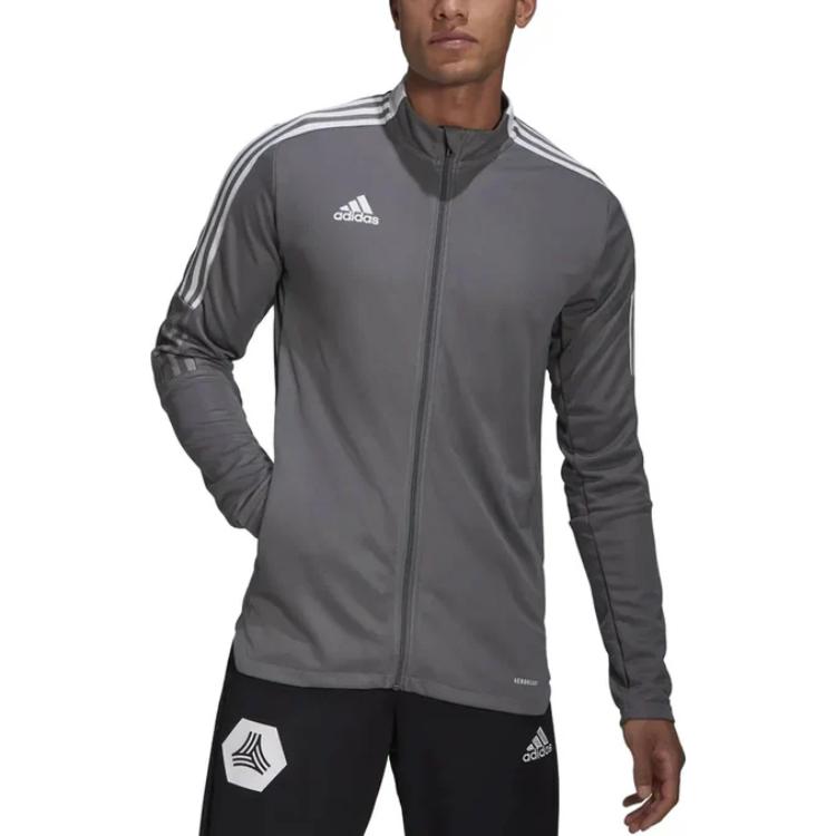 adidas Jackets Men's Gray Stand Collar Moderate Other GM7306