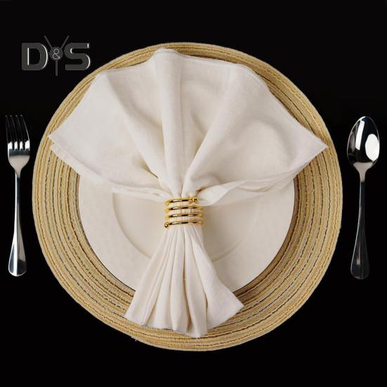 8 Pcs Napkin Rings Round Metal Napkin Holders Spring Design Reusable Napkin Rings for Table Settings Wedding Dinner Party