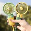 Cartoon Flower Fruit Mini Handheld Fan, Rechargeable Desktop Fan, Souvenir Gift.