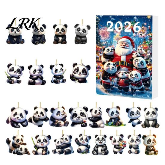 Holiday Gift for Panda Lovers Advent Calendars 2026, 2D Acrylic Cute Hanging Ornaments Animal Xmas Tree, 24 Days Christmas Countdown Calendar,