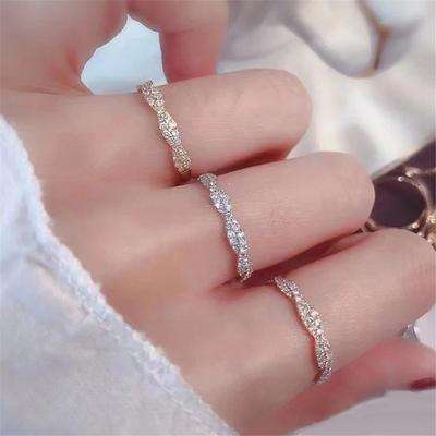 Luxus Damen Weißer Zirkonstein Ring Gelbgold Silberfarbe Elegant Geschenk Hochzeits Schmuck Für Frauen