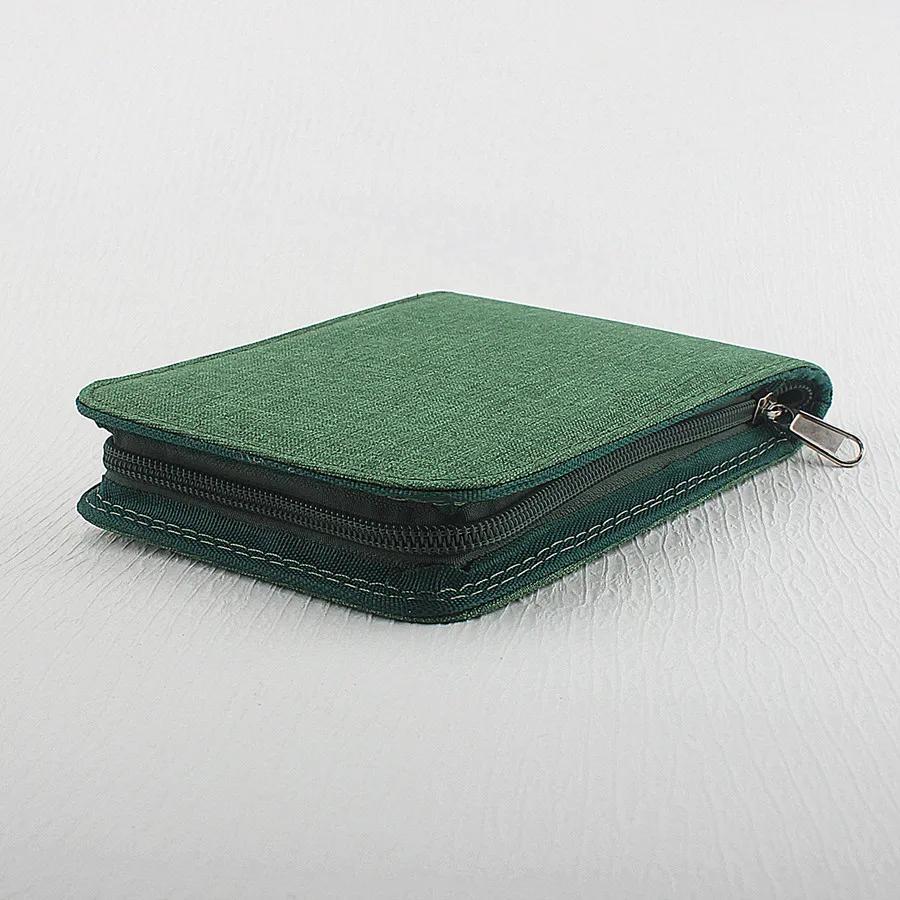 48 /24/10 Slots Fountain Pen Case Pencil Cases Pouch Bag Canvas Fabric Zipper Protection Bag Dustproof Office School Stationery