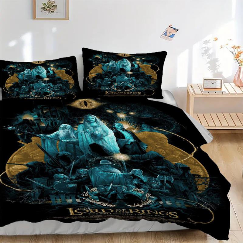 Lord Rings Shadows Print 3Pcs Bedding Setduvet Cover With 2 Bedropillowcase Home Birthday Gift