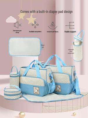 Módní taška pro maminku: Módní pěti-dílná víceúčelová sada tašek pro maminky a miminka s velkou kapacitou