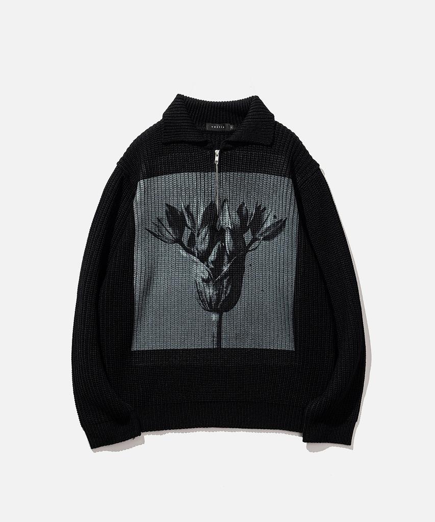 VASTIC Digital Print Half Zip Knit_Black
