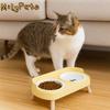 Ceramic Double Cat Bowl Cervical Protection Large Capacity Elevated Dog Bowl with Stand Anti-Spill Cat Water Bowls Daily Feeding