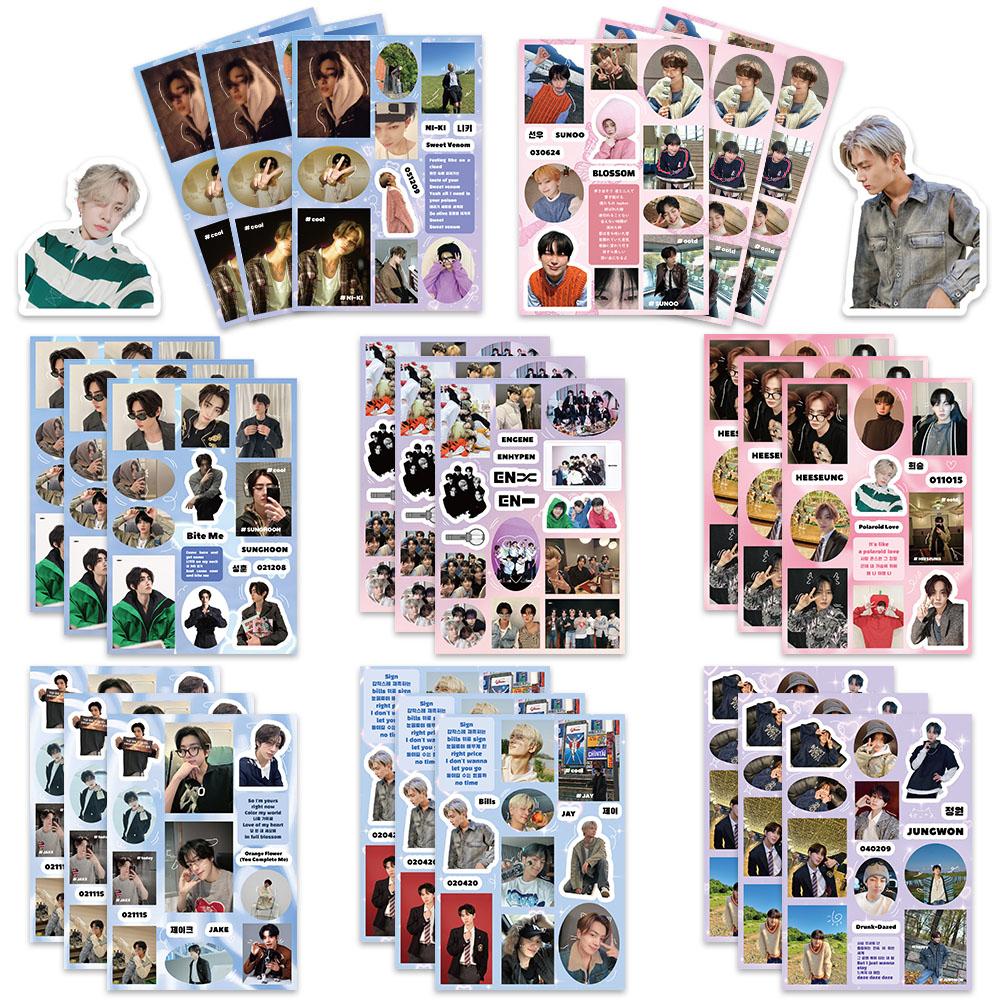 8 Blatt Puzzle Korean Kpop Team Souvenir Aufkleber DIY Musik Boy Band Dekoration Scrapbooking Telefon Laptop Schreibwaren Geschenk Aufkleber black