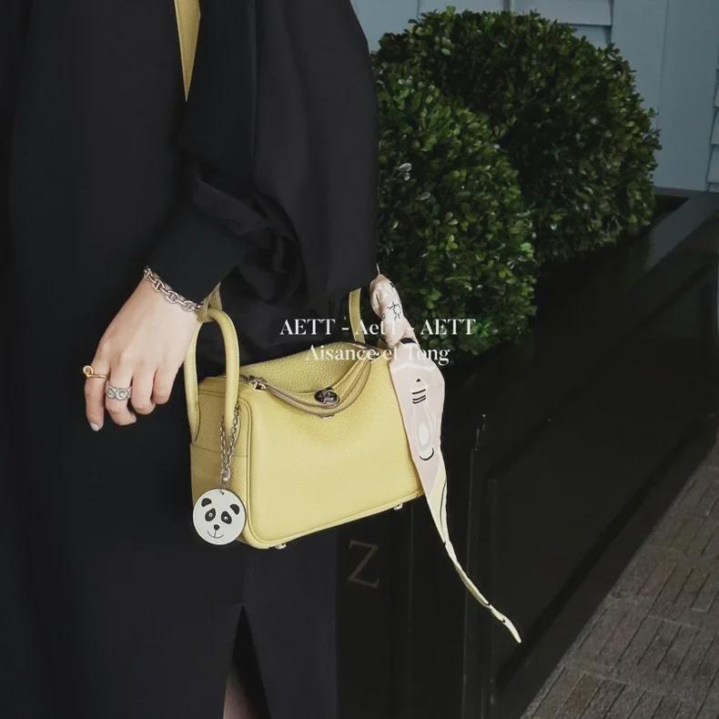 Bags 2024: New Women's Genuine Leather Lindy One-Shoulder Handbag & Crossbody Pillow Bag