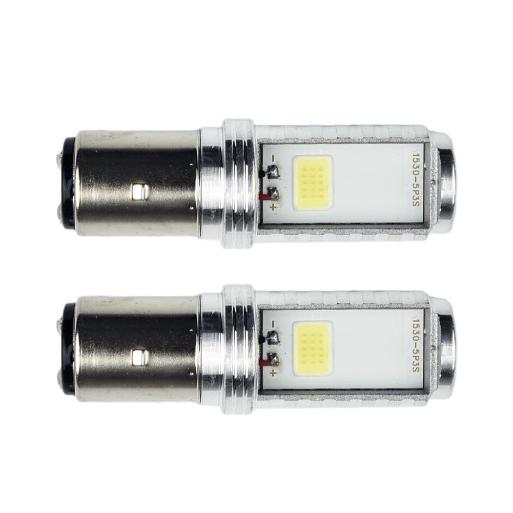White Bulbs BA20D Headlight Bulbs 2pcs/kit 6W Conversion