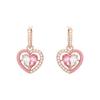Swarovski Gema Symmetrical Heart-Shaped Water Drop Earrings Women Earrings Rose-Gold 5653010