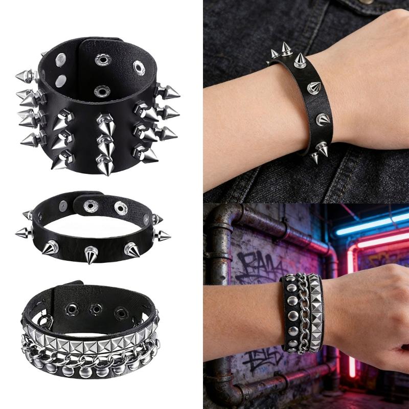 Braccialetto in Pelle Multistrato Fatto a Mano Braccialetto da Polso alla Moda Gioielli Eleganti da Festa Braccialetti alla Moda da Donna per Feste Quotidiane