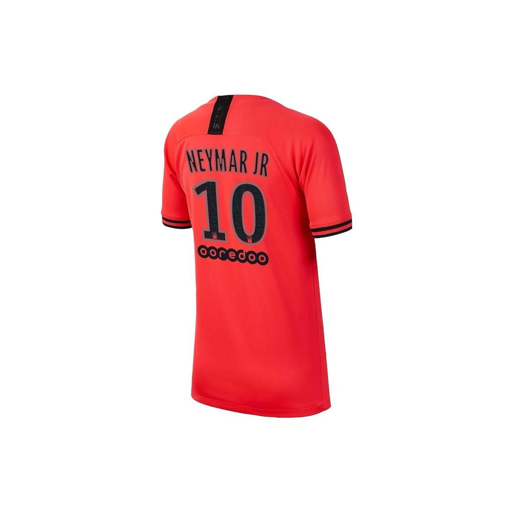 Jordan PSG Collaboration V-Neck Letter and Number Print Short Sleeve Soccer Jersey Fan Version 2019-20 Season Men Tops Orange DB2598-613