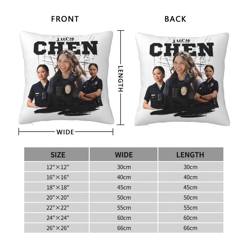 Lucy Chen Melissa O'Neil The Rookie Square Pillowcase Polyester Linen Velvet Pattern Zip Decor Sofa Seater Cushion Cover 18"
