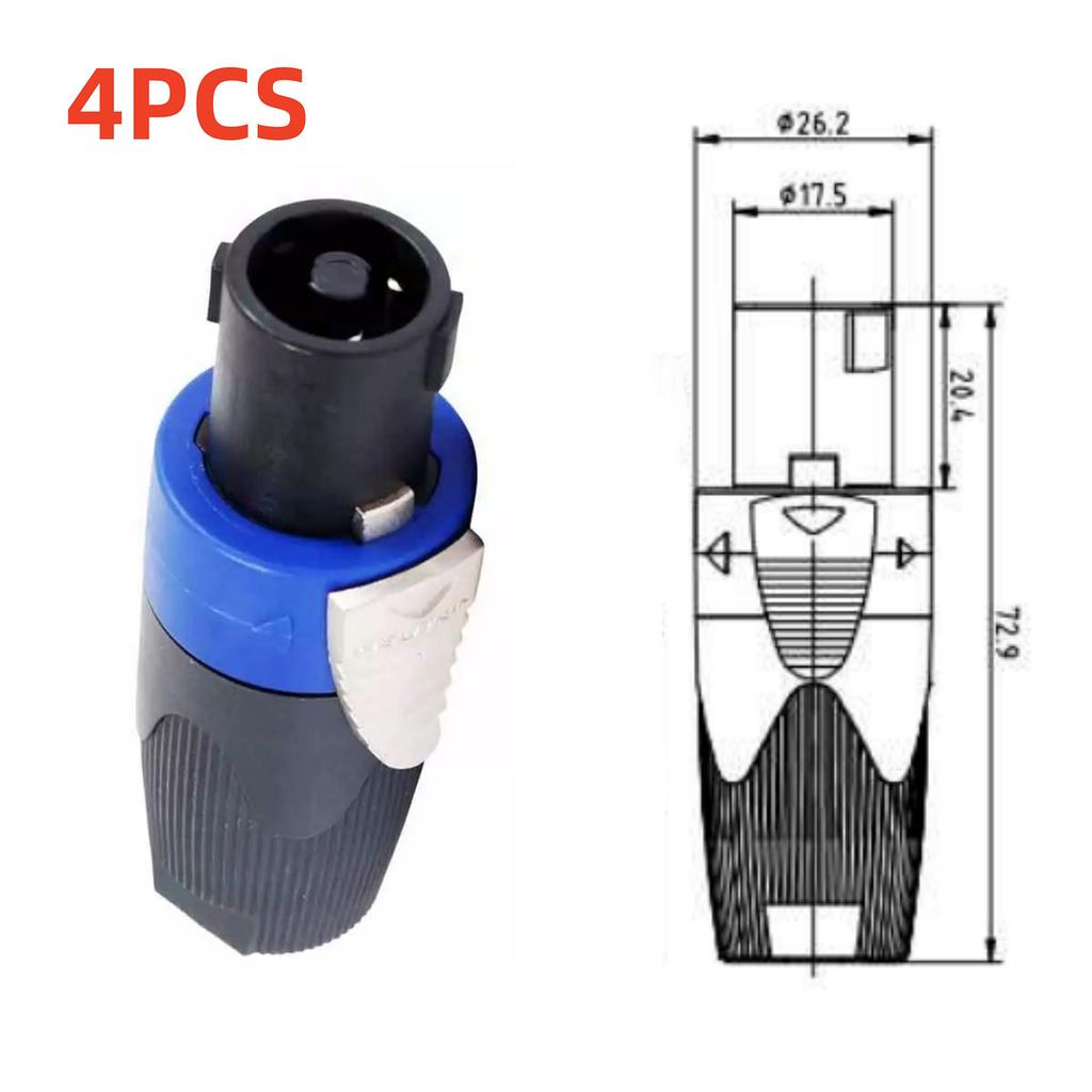 4Pcs/Set Speaker Connectors For Audio Speaker Accessories NL4FC 4 Pole Audio Cable Plug Adapter Shell Jack Accessories