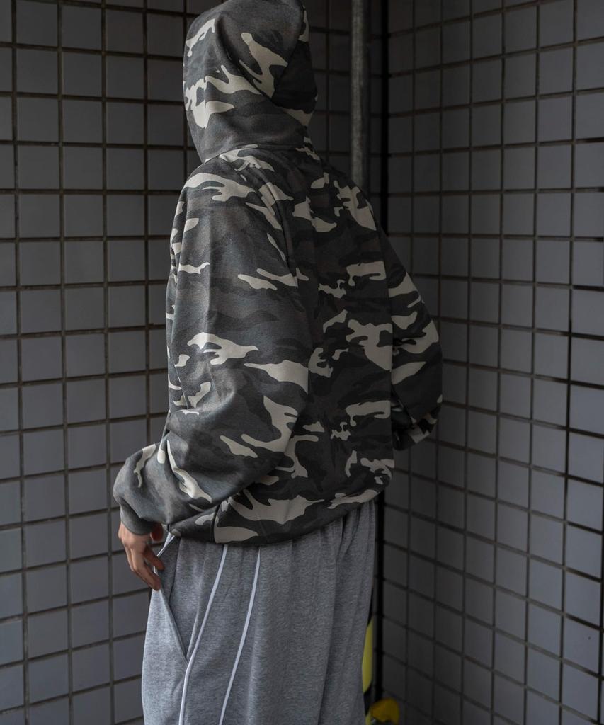 WEGO Patterned Metallic Camouflage Oversized Size Pattern 1 Men's Hoodie/Sweatshirt, Top, Streetwear, Gift, Fall/Winter, Spring/Autumn/Winter, F,