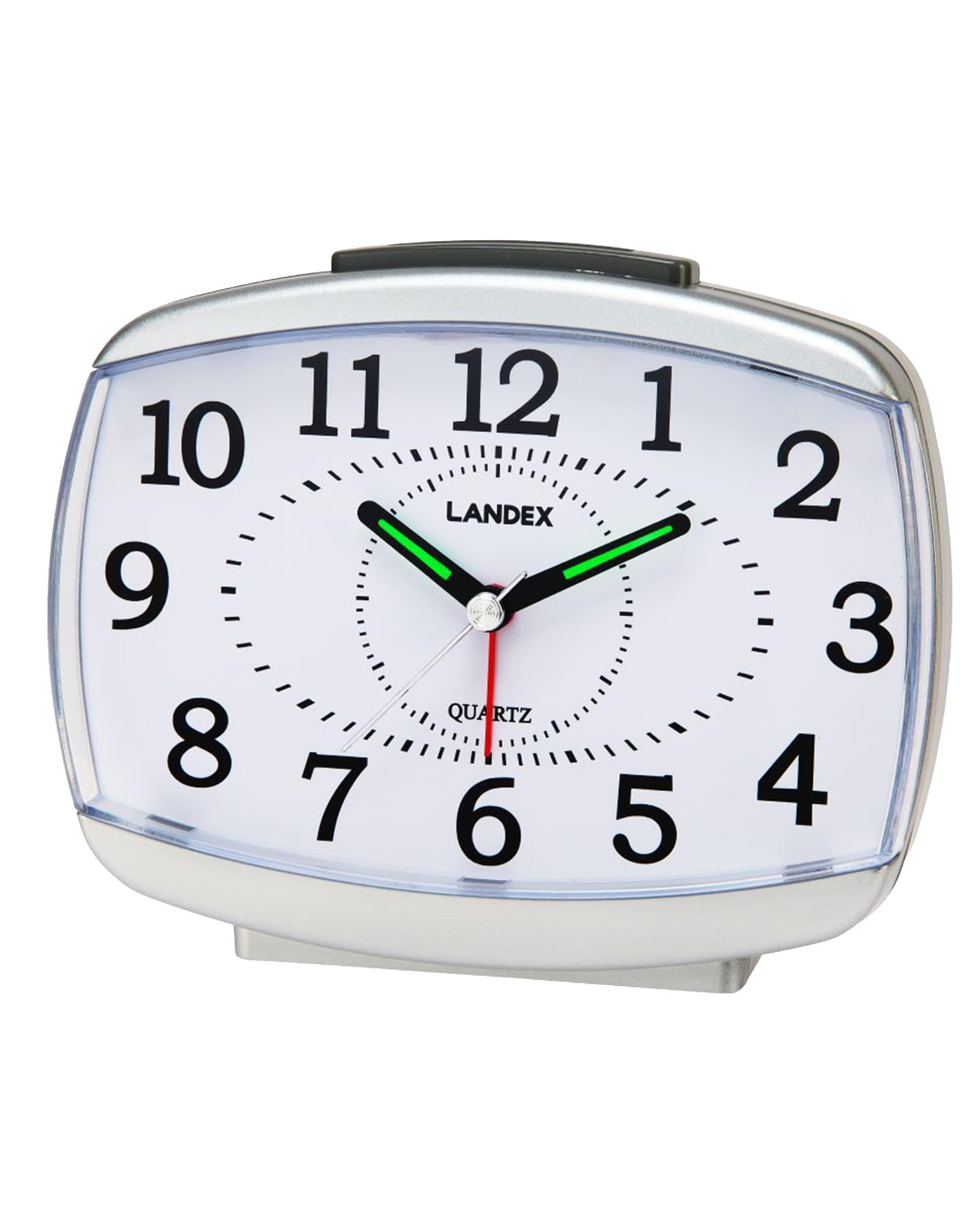 

Landex Alarm Clock with Light Wide Men Snooze Step Second Hand Analog White YT5314