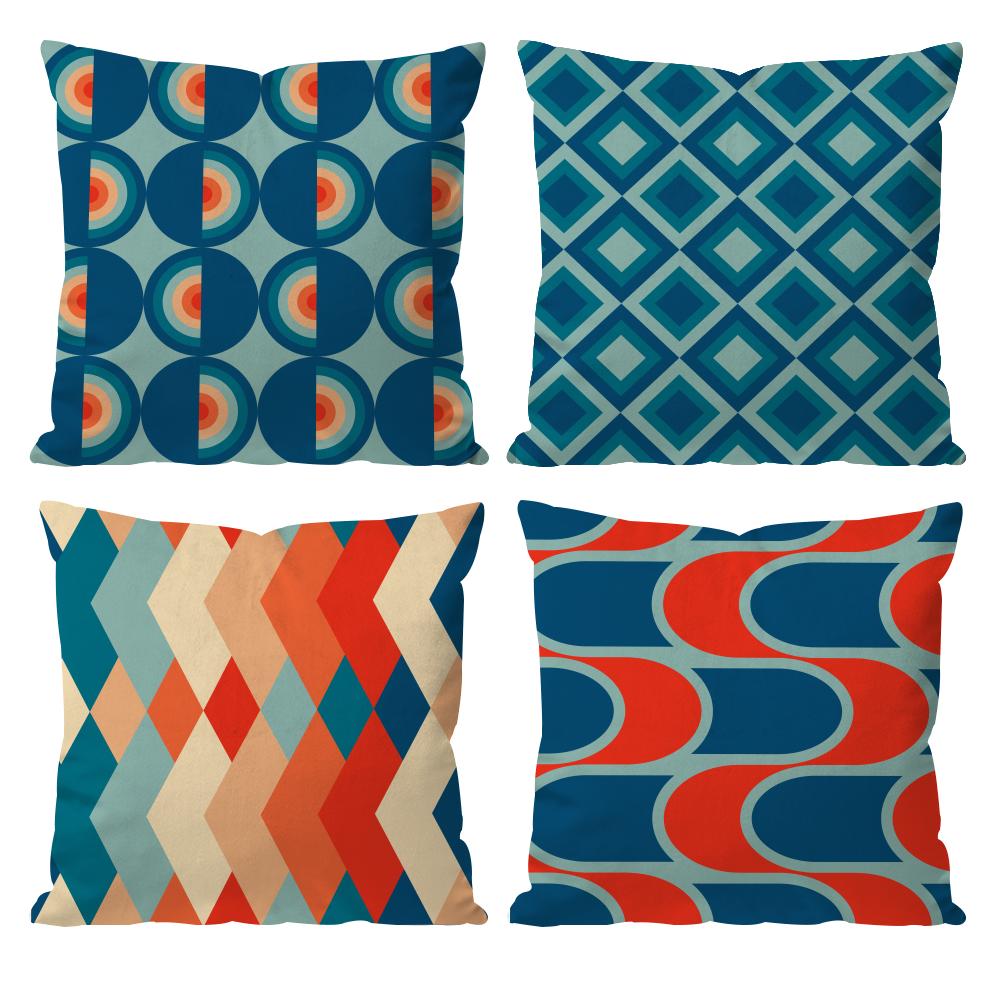 Modern color Mia style geometric pattern Cushion Pattern Printed Pillowcase for Living Room Sofa Cushion Cover & Bedroom Decor