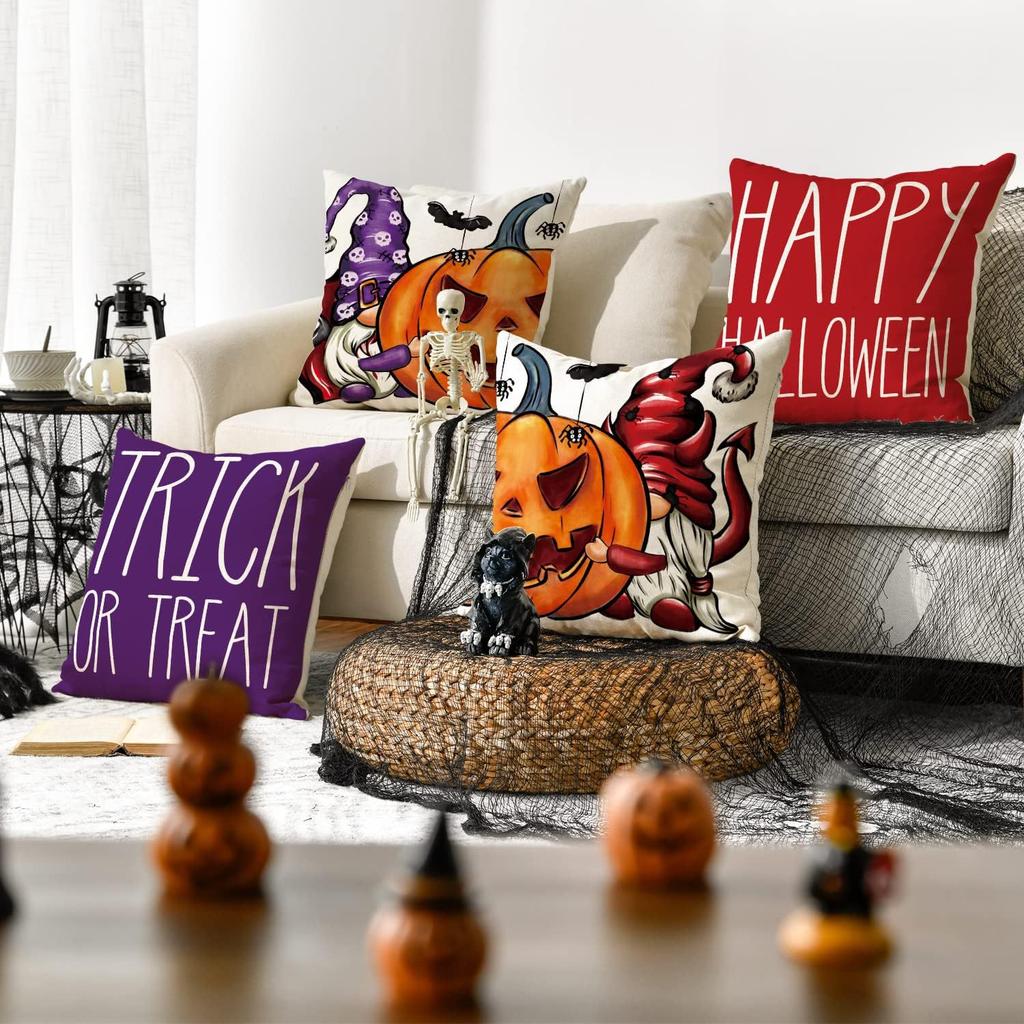 New Funny Pumpkin Print Pillowcase Halloween Home Sofa Decoration Cushion Cover Bedside Pillow
