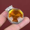 Faceted Citrine Pendant Original Gemstone Pendant 925 Sterling Silver Pendant Birthstone Jewelry Handmade Vintage Pendant Engagement Gifts