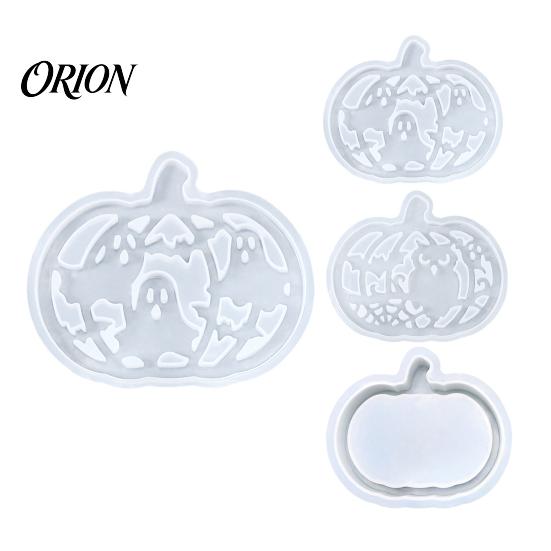 Resin Casting Molds 1 Set Halloween Pumpkin Lampshade Silicone Mold, DIY Hollow Ambient Mold Box Gypsum Cement Epoxy for Crafts Shaped Craft Supplies