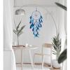 Catchers Wall Hangings, Home Décor, Handmade Dreamcatcher for Bedroom, Balcony, Garden, Party, Café, Small Ring Beaded Blue & Light Blue Feathers