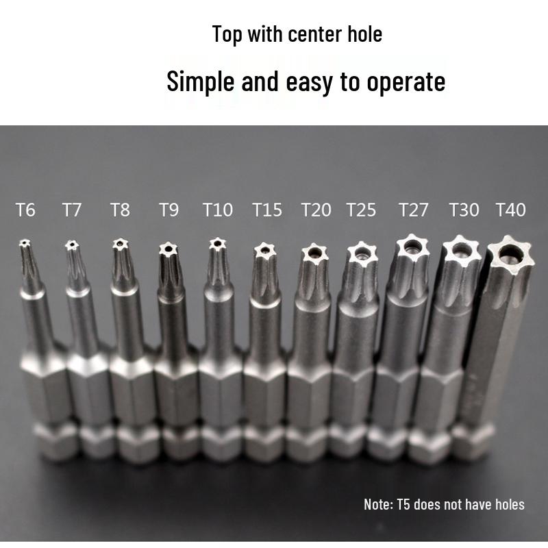 Plum Blossom S2 Magnetic Hex Screwdriver Set - 6.35mm Pneumatic Drill Bit Set