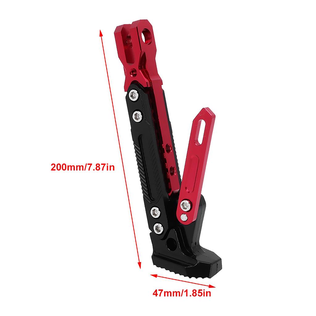 Motorcycle Frame Horizon Bracket Aluminum Alloy Adjustable Kickstand Side Stands B0503(Red)