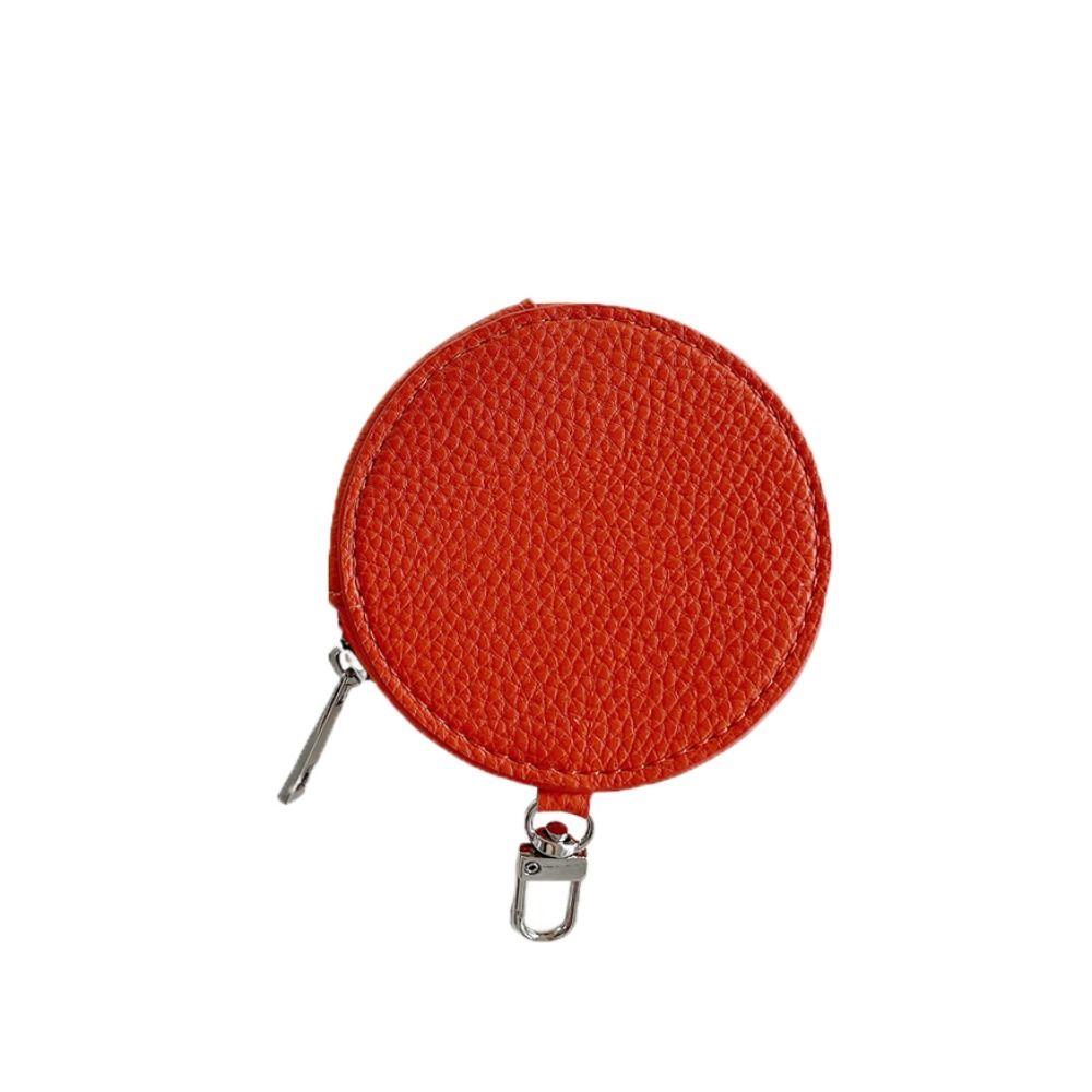 PU Leather PU Leather Coin Purse Zipper Small Storage Bag Kawaii Round Wallet  Outdoor