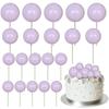 20pcs Colorful Balls Cake Topper for Wedding Birthday Party Cake DIY Decoration Mini Balloons Cupcake Insert Sticks Baby Shower
