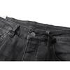 Men's Black Washed Distressed Straight Leg Jeans, Ripped Patchwork Denim Pants