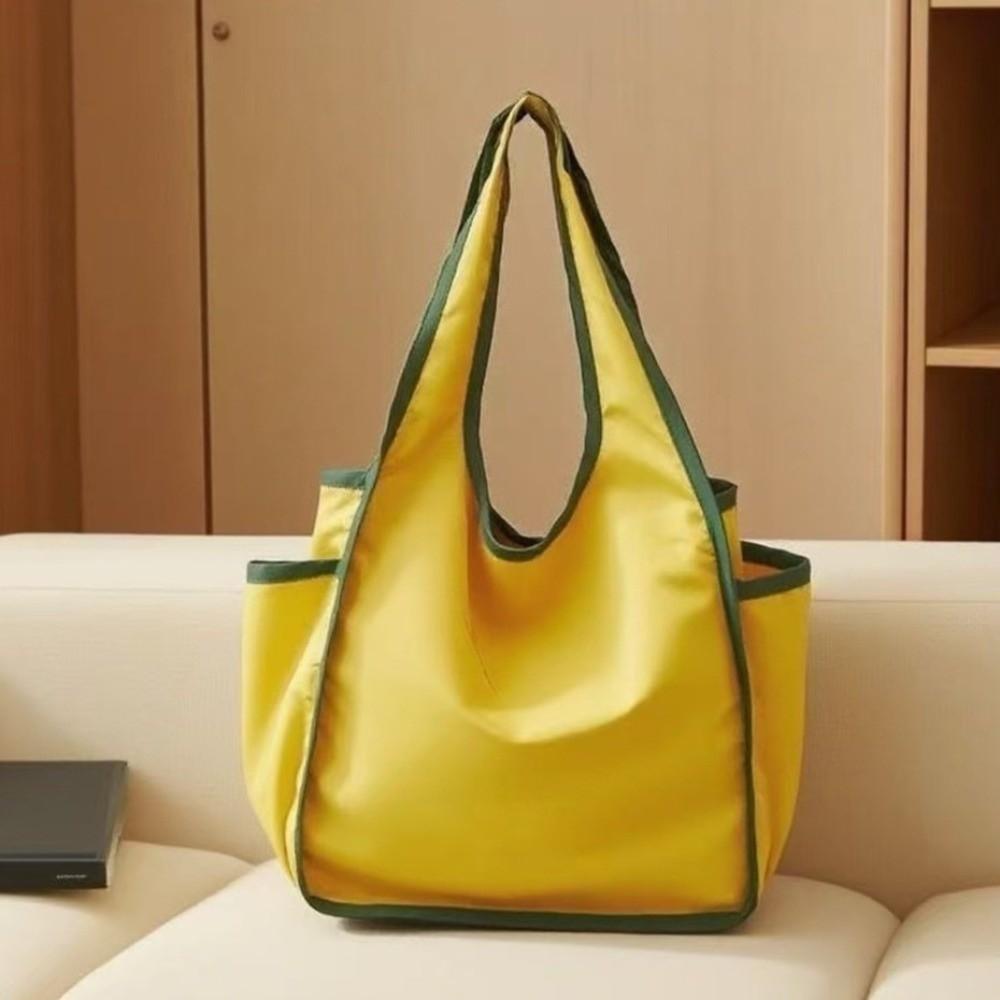 Large Capacity Tote Bag Foldable Eco-Friendly Bag Retro Shopping Bag Portable Use