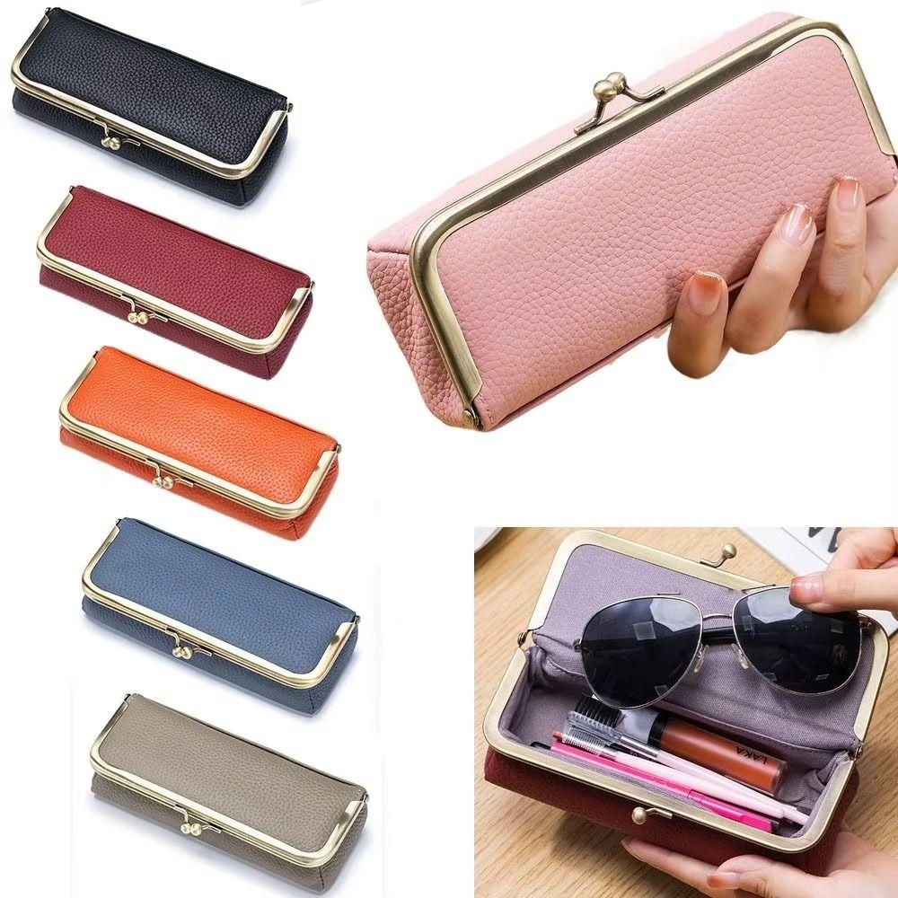 Echtes Leder Sonnenbrillen-Aufbewahrungsetui Luxuriöses Augenbrauenstift-Etui Myopie-Brillen