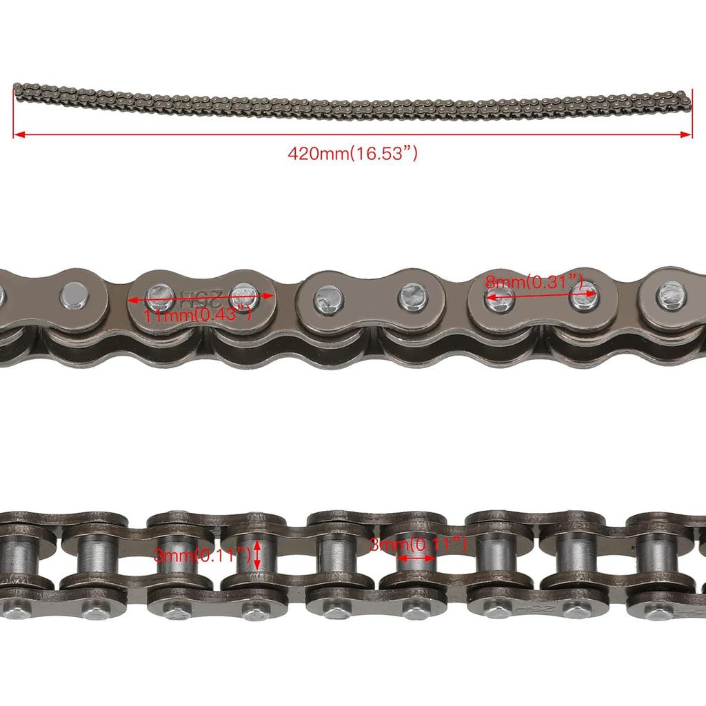 HIAORS 25H Chain 132L with Connecting Master Link for Razor MX500 and MX650 Gas Electric Scooters Mini Bikes Mini Pocket Bikes