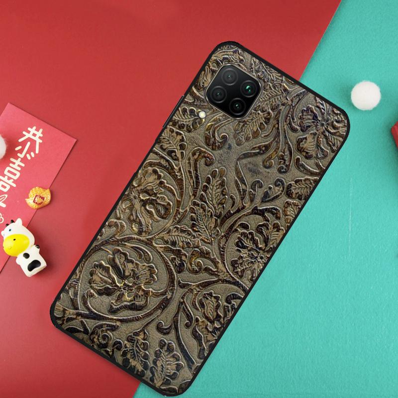 Brown Hand Tooled Western For Huawei Nova 9 10 SE 11 Pro 7i 8i 11i 12i Y73 Y72 Y61 Y91 Y90 Y70 Y60 P30 P40 Lite Case
