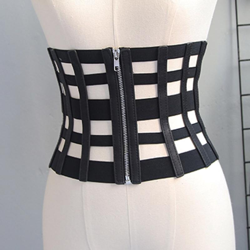 Gothic Solid Color Lift Up Female Waist Corset Wide PU Leather Belt Women Fashion Slimming Waistband Elasticity Corsets