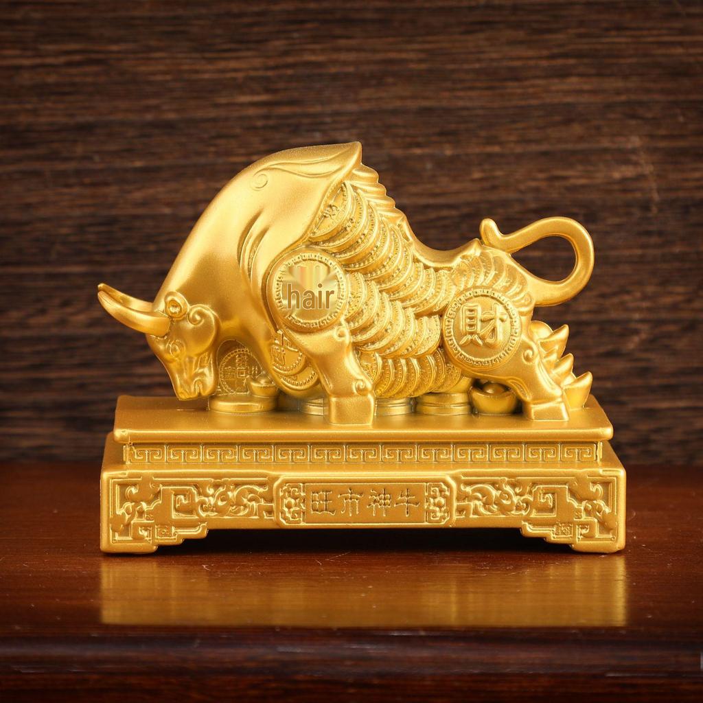 Sand Gold Office Desk Ornament: Creative Wealthy Mian Fu Alloy Decor