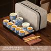 Light luxury flower Huang Ru tea set, household ceramic opening film can raise retro whole set of kung fu tea printing