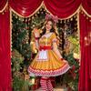 Yixiaoyi Gingerbread Man Dress Set Adult Christmas Cosplay Costume Polyester
